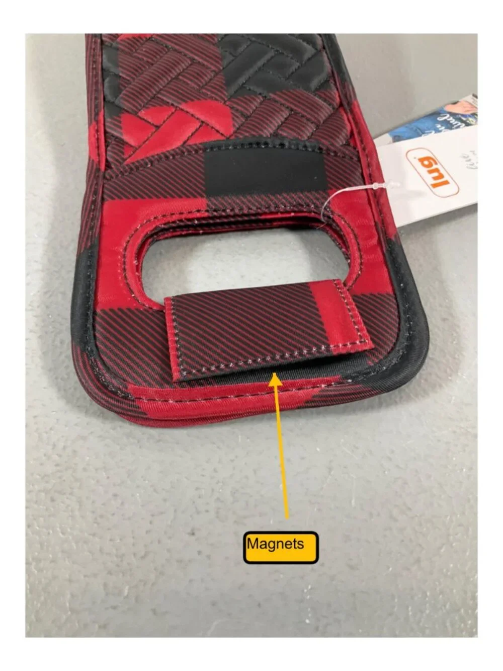 Lug Buffalo Check Red Insulated Wine Tote Duo with Carrying Handles - Stylish & - Picture 6 of 8